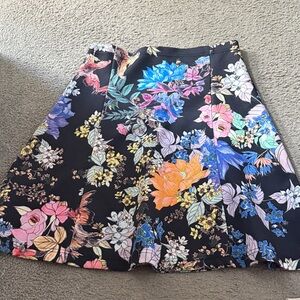 Milano medium women Black Floral Circle Skirt with Multicolor Blooms